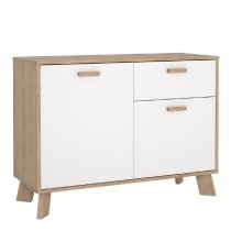 Irvine Wooden Sideboard With 2 Doors 1 Drawer In Oak And White