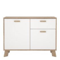 Irvine Wooden Sideboard With 2 Doors 1 Drawer In Oak And White