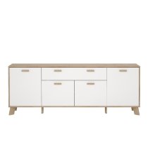 Irvine Wooden Sideboard With 4 Doors 1 Drawer In Oak And White