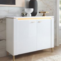 Laughlin LED High Gloss Sideboard With 2 Doors In White