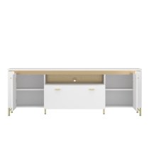 Laughlin LED High Gloss TV Stand With 2 Doors 1 Drawer In White