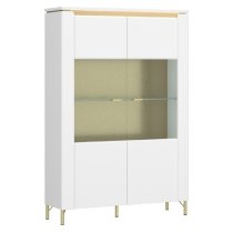 Laughlin LED High Gloss Display Cabinet With 2 Doors In White