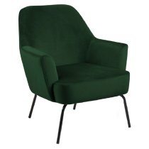 Margate Fabric Lounge Chair With Black Legs In Forest Green