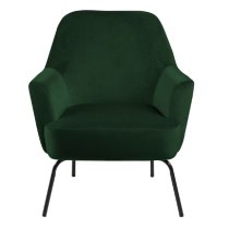 Margate Fabric Lounge Chair With Black Legs In Forest Green