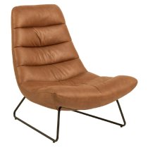 Marion Leather Lounge Chair With Black Legs In Brown