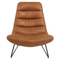 Marion Leather Lounge Chair With Black Legs In Brown