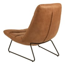 Marion Leather Lounge Chair With Black Legs In Brown