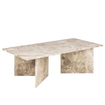 Vashon Marble Rectangular Coffee Table in Brown