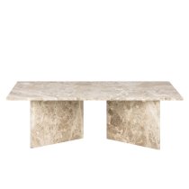 Vashon Marble Rectangular Coffee Table in Brown