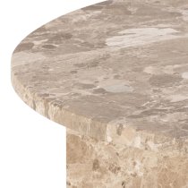 Vashon Marble Round Coffee Table in Brown