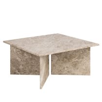 Vashon Marble Square Coffee Table in Brown