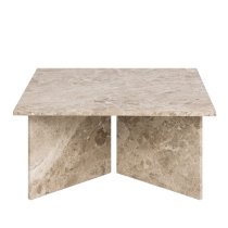 Vashon Marble Square Coffee Table in Brown