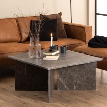 Vashon Marble Square Coffee Table In Marron