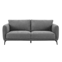 Valtesse Fabric 3 Seater Sofa With Black Legs In Grey