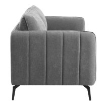 Valtesse Fabric 3 Seater Sofa With Black Legs In Grey