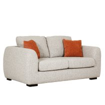 Santiago Fabric 2 Seater Sofa With Black Legs In Natural