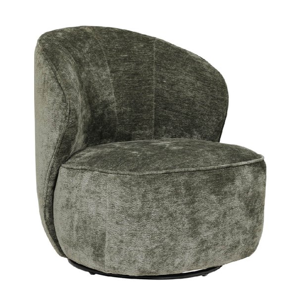 Elkhart Velvet Swivel Accent Chair In Green