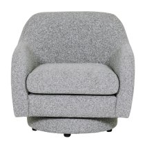 Santiago Fabric Swivel Accent Chair In Grey