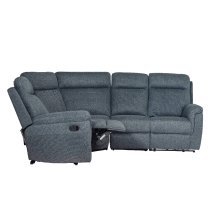 Baraboo Fabric Electric Recliner Fabric Corner Sofa In Azul