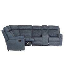 Baraboo Fabric Electric Recliner Fabric Corner Sofa In Azul