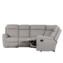 Baraboo Fabric Electric Recliner Fabric Corner Sofa In Grey