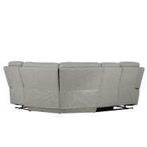 Baraboo Fabric Electric Recliner Fabric Corner Sofa In Grey