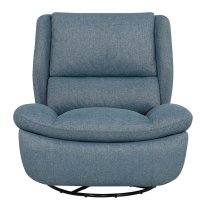 Fontana Fabric Electric Reclining Swivel Chair In Marine