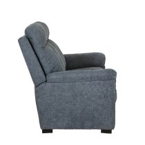 Baraboo Fabric 3 Seater Sofa With Black Legs In Azul