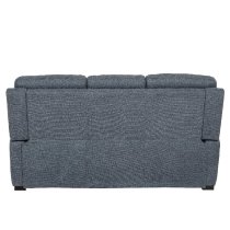 Baraboo Fabric 3 Seater Sofa With Black Legs In Azul