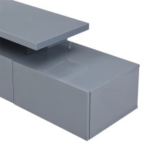 Alanis High Gloss TV Stand With Storage In Grey And LED Lights