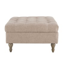 Altoona Fabric Foot Stool With Oak Legs In Biscuit