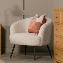 Salisbury Fabric Bedroom Chair With Black Legs In Cream