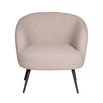 Salisbury Fabric Bedroom Chair With Black Legs In Cream