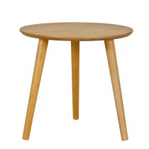 Deland Wooden Lamp Table Round In Natural Oak