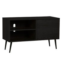 Deland Wooden TV Stand With 1 Door In Black