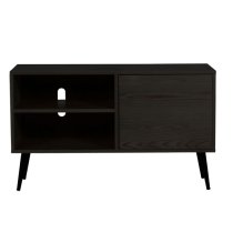 Deland Wooden TV Stand With 1 Door In Black