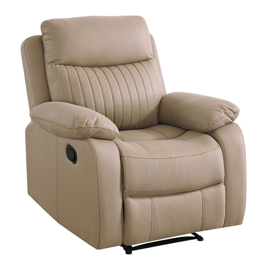 Barrie Manual Recliner Fabric 1 Seater Sofa In Brown