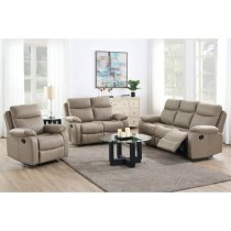 Barrie Manual Recliner Fabric 1 Seater Sofa In Brown