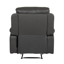 Barrie Manual Recliner Fabric 1 Seater Sofa In Dark Grey