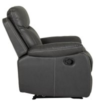 Barrie Manual Recliner Fabric 1 Seater Sofa In Dark Grey