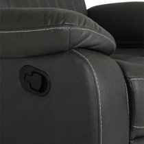 Barrie Manual Recliner Fabric 1 Seater Sofa In Dark Grey