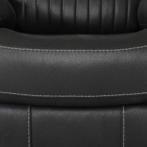 Barrie Manual Recliner Fabric 1 Seater Sofa In Dark Grey