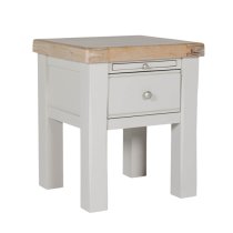 Dawson Wooden Lamp Table With 1 Drawer In Taupe