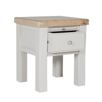 Dawson Wooden Lamp Table With 1 Drawer In Taupe