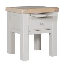 Dawson Wooden Lamp Table With 1 Drawer In Taupe