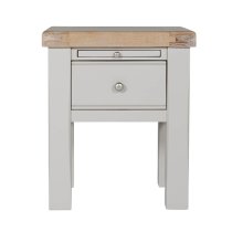 Dawson Wooden Lamp Table With 1 Drawer In Taupe