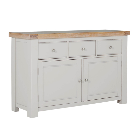 Dawson Wooden Sideboard With 2 Doors 3 Drawers In Taupe