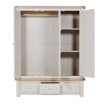 Dawson Wooden Wardrobe With 3 Doors 3 Drawers In Taupe