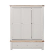 Dawson Wooden Wardrobe With 3 Doors 3 Drawers In Taupe