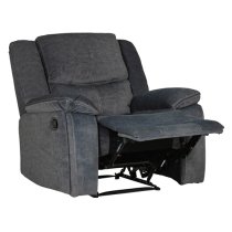 Kingsville Manual Recliner Fabric 1 Seater Sofa In Charcoal